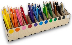 usporadejto.cz Pastelkovník XL VASKY, 44 x 8 x 10 cm, s označením farieb