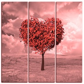 Obraz na plátne - Srdce v tvare stromu - štvorec 3106QB (105x105 cm)