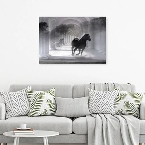Obraz na plátně, Běh 3D koně - 100x70 cm