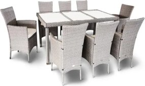 Záhradná ratanová zostava JANINA 17-dielna sedacia súprava sivá