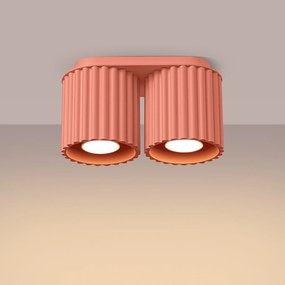 Stropné svietidlo Aura, 2x ružové hliníkové tienidlo, (10 cm)