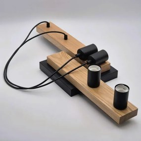 Luster na lanku CORTINA 4xE27/15W/230V čierna/dub