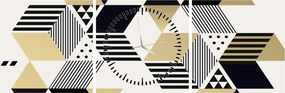 Obraz - Geometrické tvary N⁰1 (s hodinami) (90x30 cm)