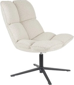 Krémové otočné kreslo z textílie buklé Bros – White Label