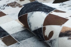 Koberec PATCHWORK 21720 béžový/hnedý - imitácia kože krava, romby