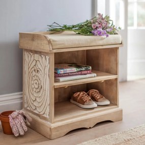 furniture-nabytek.cz - Drevený botník 90x60x40 z masívu mango