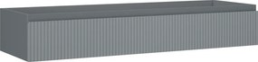 Mexen Rivel, kúpeľňová skrinka pod umývadlo 140 cm, 1 zásuvka, drážkovaná, grafitová matná, 91A20-14023-1-BF66