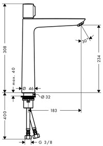 Hansgrohe Talis Select E, umývadlová batéria 240, ovládanie tlačidlom, chrómová, HAN-71753000