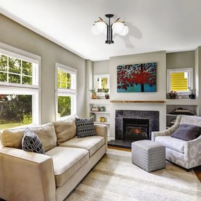 Luster na tyči CARINA 5xE14/40W/230V čierna