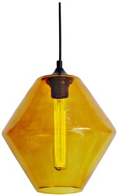 CLX Závesné moderné osvetlenie OMERO, 1xE27, 60W, vrátane žiarovky, oranžové