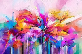 Samolepiaca tapeta abstraktné farebné kvety