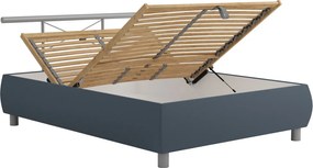 Posteľ Caribic 140x200 cm, tmavo šedá látka