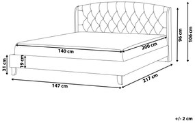 Čalúnená posteľ 140 x 200 cm béžová BORDEAUX Beliani