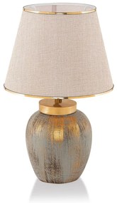 Krémovobiela/v zlatej farbe stolová lampa s textilným tienidlom (výška 47 cm) Yakamoz – Opviq lights