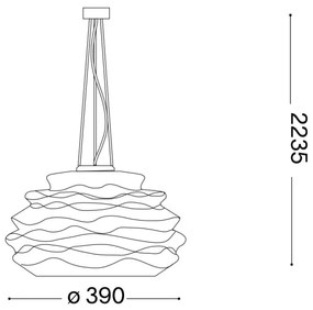 Ideal Lux - Luster na lanku KARMA 1xE27/60W/230V pr. 39 cm biela