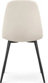 Sada štyroch jedálenských stoličiek LUMO zamatové, béžové / čierne nohy (4 ks)