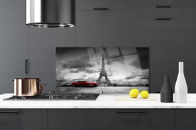 Sklenený obklad Do kuchyne Eiffelova veža paríž výhľad 125x50 cm
