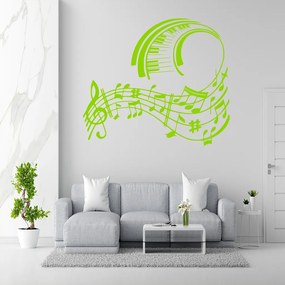 Veselá Stena Samolepka na stenu na stenu Skladba pre klavír Farba: oranžová, Veľkosť: 60 x 52 cm