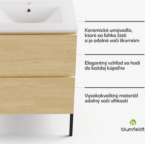 Blumfeldt Johnstone, umývadlo a skrinka do kúpeľne, 60 cm, keramické umývadlo