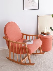 Elegantné hojdacie kreslo Harmonia Lux zo 100% bukového dreva - korálová