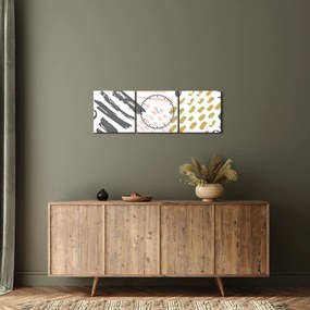 Obraz - Abstraktné ťahy (s hodinami) (90x30 cm)