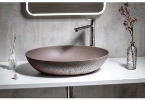 Sapho - Umivalnik na pult FORMIGO 60x40 cm beton/rjava