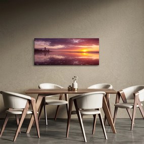 Obraz - Pláž pri západe slnka (120x50 cm)