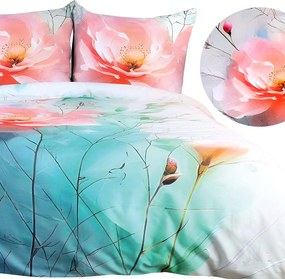 SATÉNOVÉ OBLIEČKY SATYNLOVE PREMIUM 140X200 CM, 1KS 70X80 CM KVETY