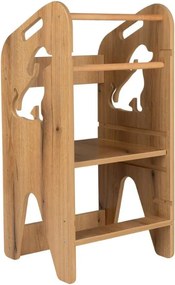 Detský kuchynský pomocník – bezpečná učiaca veža s nastaviteľnou výškou medveď