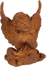 Dekoratívna hrdzavá figúrka anjel sediaci - 9*8*12 cm