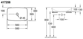 Villeroy & Boch 417258R1 - Umývadlo na dosku ARTIS 58x38,5 cm keramika/biela
