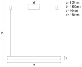 LED Stmievateľný luster na lanku LED/55W/230V 3000-6500K + diaľkové ovládanie