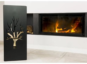 Kovový stojan na drevo Tree, 40x100 cm, čierna