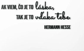 drevko Drevený citát Ak viem, čo je to láska Rozmer obrazu: 34 x 84 cm, Farba dekorácie: Čierna