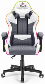 Hells Herná stolička Hell's Chair HC-1004 LED Grey White