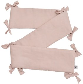 Bellamy Ružový ľanový mantinel do postieľky DUSTY PINK