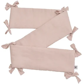 Bellamy Ružový ľanový mantinel do postieľky DUSTY PINK