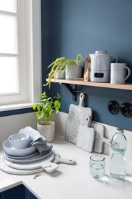 Svetlosivý keramický jedálenský tanier Shiny blue XL - Ø 32cm