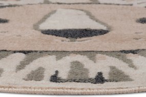 Hanse Home, AKCIA: 140x140 (průměr) kruh cm Detský koberček Adventures 105966 Cream Grey kruh, šedá, detská izba