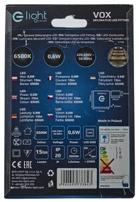 Schodiskové LED svietidlo Vox, 1x LED 0,6w, 6500k, s