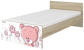 Raj posteli Detská posteľ "medvedík ružový" MAX  XXL dub sonoma