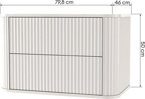 Závěsná skříňka pod umyvadlo Nuvia s deskou 80 cm kašmírová