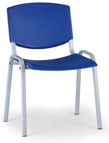 Konferenčná stolička Design - sivé nohy, modrá