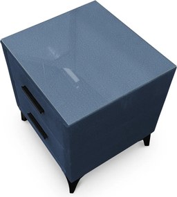 Nočný stolík s 2 zásuvkami Joy, námornícka modrá látka