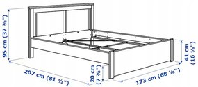 IKEA SONGESAND Rám postele biely/Luroy 160x200 cm manželská