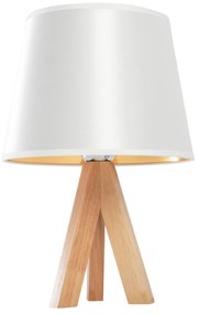 Toolight - Nočná stolová lampa E27 60W APP976-1T, biela-hnedá, OSW-06683
