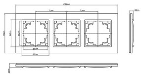 Elhard Trojitý rámček Vera Glass, biely VG3103W
