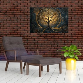 Obraz – Strom so zlatou aurou (90x60 cm)