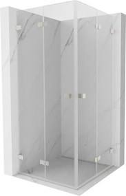 Mexen Lunar-F Duo, skladací sprchový kút 80 x 80 cm, 8mm číre sklo, oceľový profil, 836-080L-080P-97-00