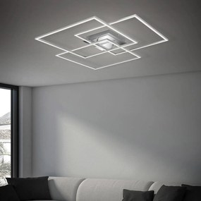 Stropné LED Frame CCT chróm-hliník 70 x 70 cm